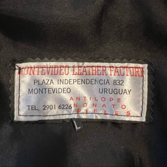 New Mens Black Leather Sleek Moto Style Jacket sz L - Picture 3 of 3